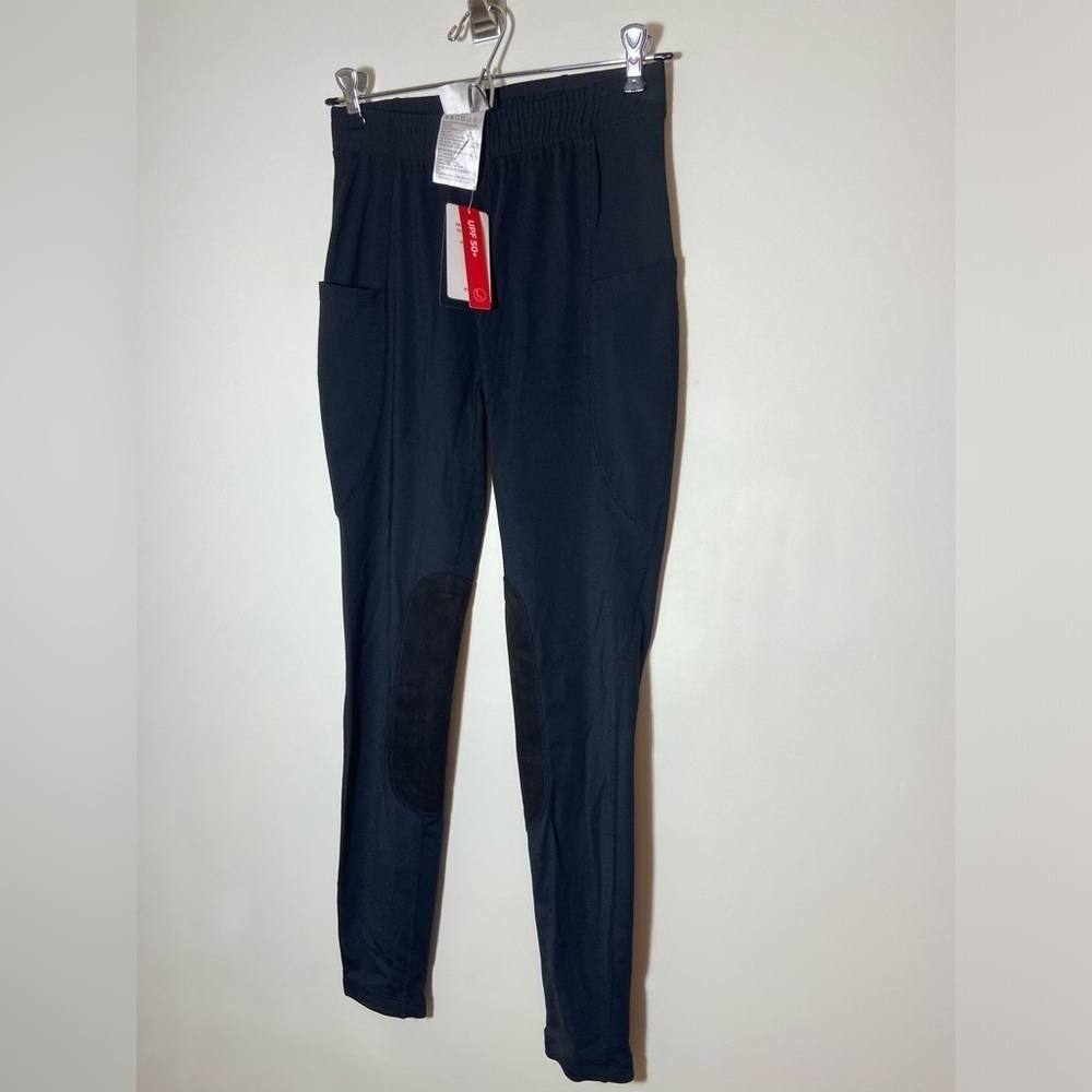 BALEAF Leggings Size L Tights Black Equestrian Patch SPF 50+ New - Picture 2 of 9